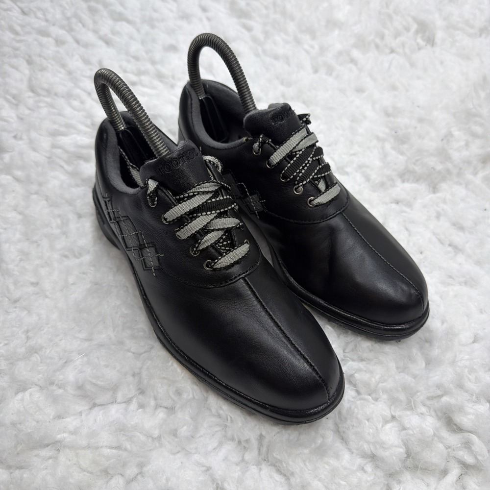 FOOTJOY Women's Golf Shoes 6.5 Black E-Comfort Series Argyle Accent Leather New!